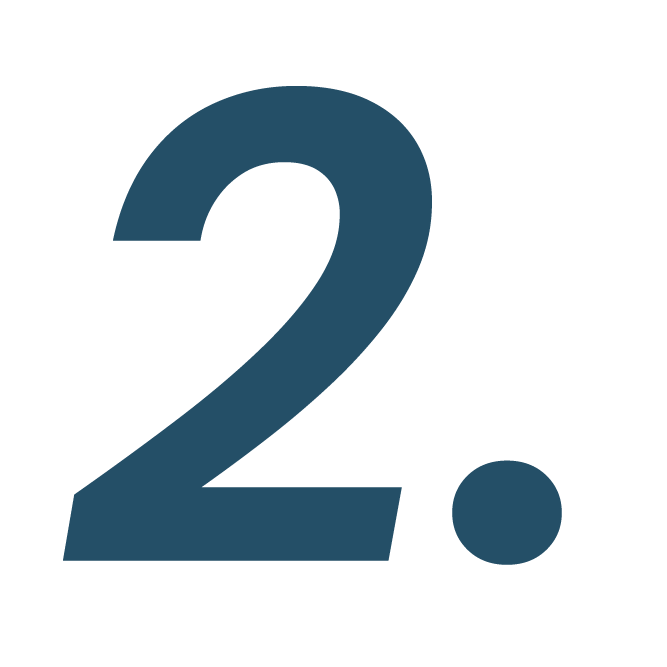 A large, bold number "2" in dark blue on a plain, light background. Simple, minimalist design with no additional details.