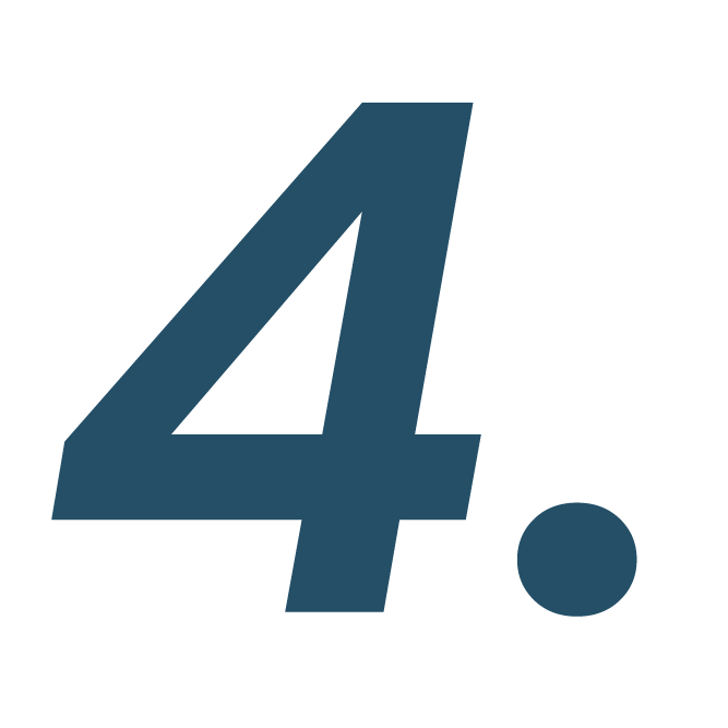 The image features a bold, dark blue number four with a dot against a plain white background. No landmarks or people are visible.